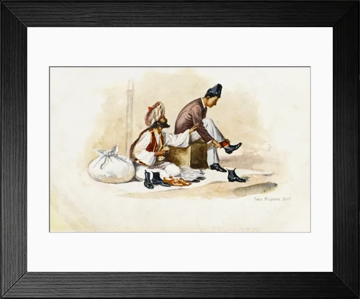 Framed Print : Shoeshining - India Framed Print : Shoeshining - India