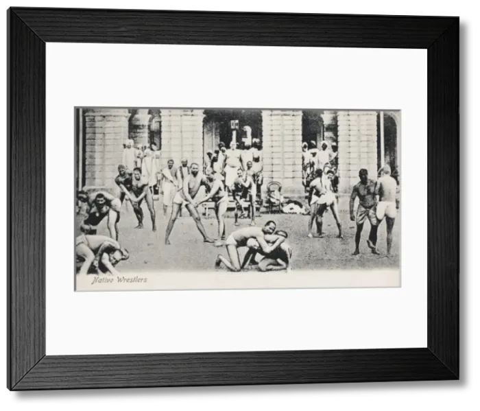 Framed Print : India - Native wrestlers Framed Print : India - Native wrestlers