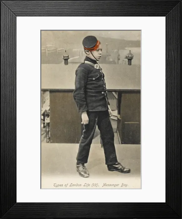 Framed Print : London Messenger Boy Framed Print : London Messenger Boy