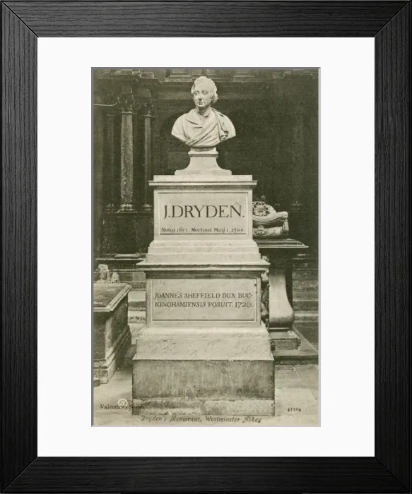 Framed Print : John Dryden - Monument in Westminster Abbey Framed Print : John Dryden - Monument in Westminster Abbey
