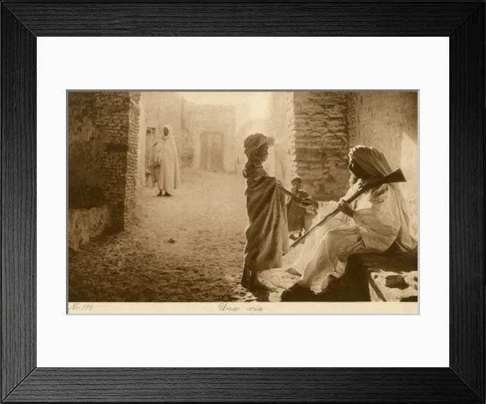 Framed Print : Tunisia - Street Scene - Father & Son Framed Print : Tunisia - Street Scene - Father & Son