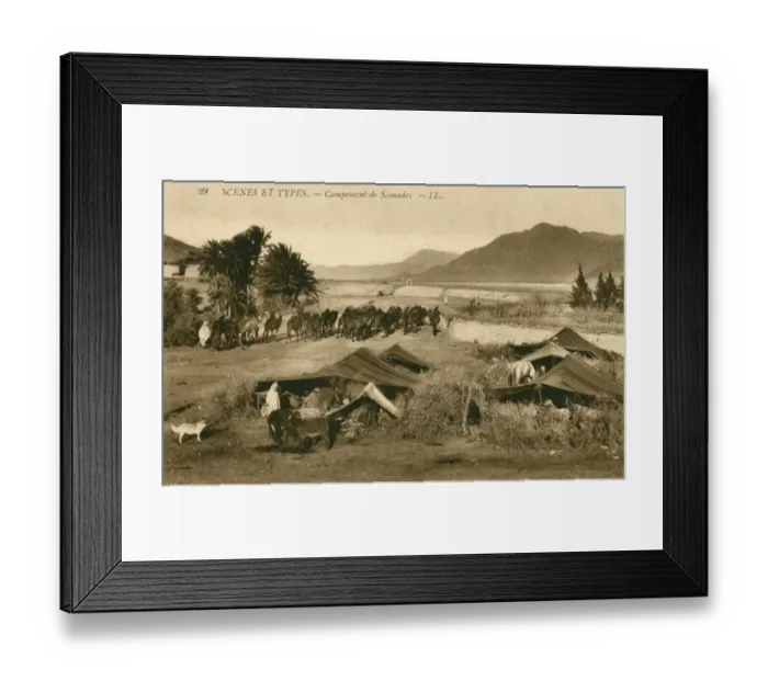 Framed Print : Algeria - Nomadic Encampment Framed Print : Algeria - Nomadic Encampment