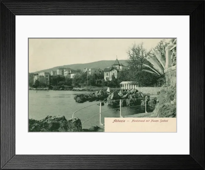 Framed Print : Croatia - Opatija (Abbazia) - New Swimming Baths