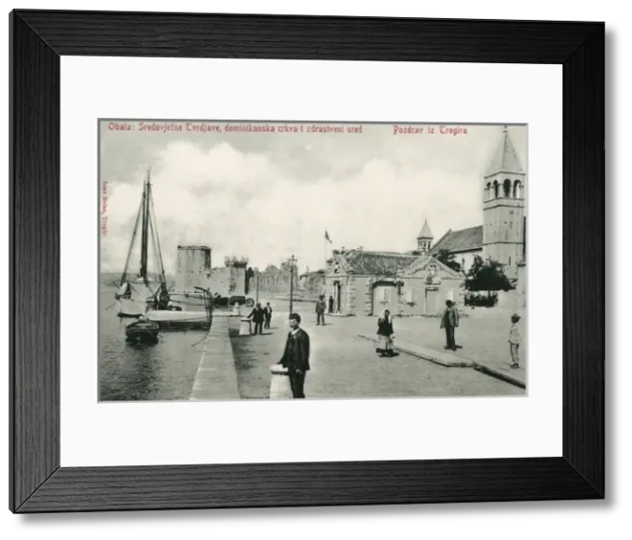 Framed Print : Trogir - View of the harbour and Castle / Fortress Framed Print : Trogir - View of the harbour and Castle / Fortress