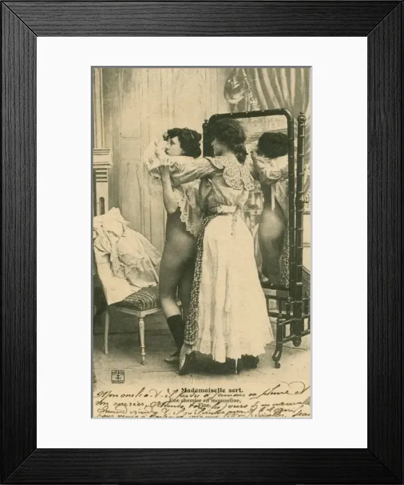 Framed Print : A Woman and her evening dresser Framed Print : A Woman and her evening dresser