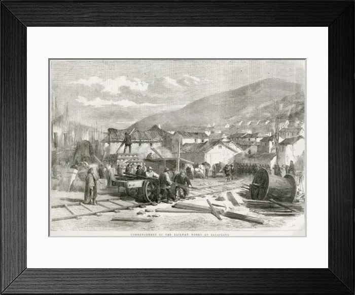Framed Print : Railway works at Balaclava 1855 Framed Print : Railway works at Balaclava 1855