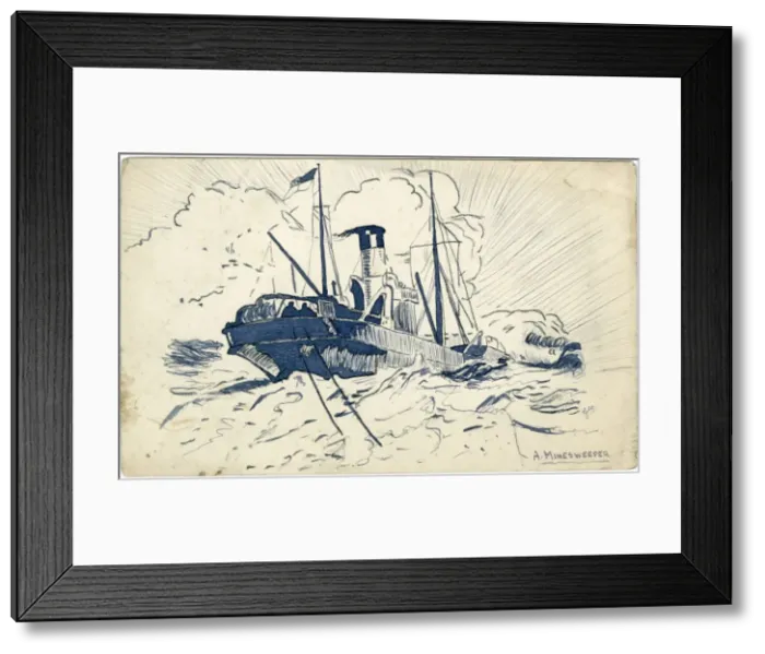 Framed Print : A Minesweeper by George Ranstead Framed Print : A Minesweeper by George Ranstead