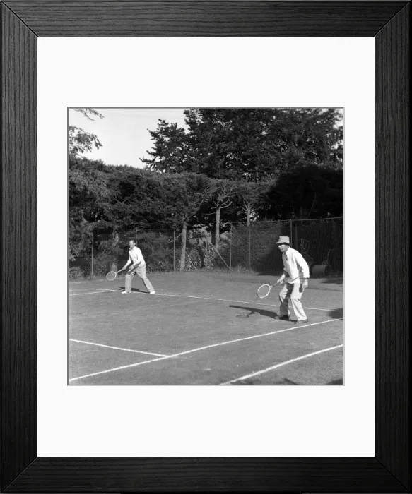 Framed Print : Men playing tennis at Crosslands House Framed Print : Men playing tennis at Crosslands House