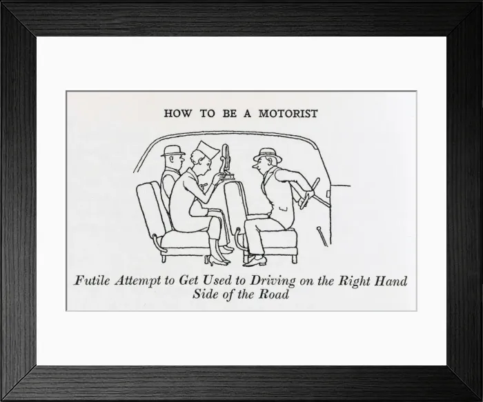 Framed Print : Driving on the right hand side / W H Robinson Framed Print : Driving on the right hand side / W H Robinson