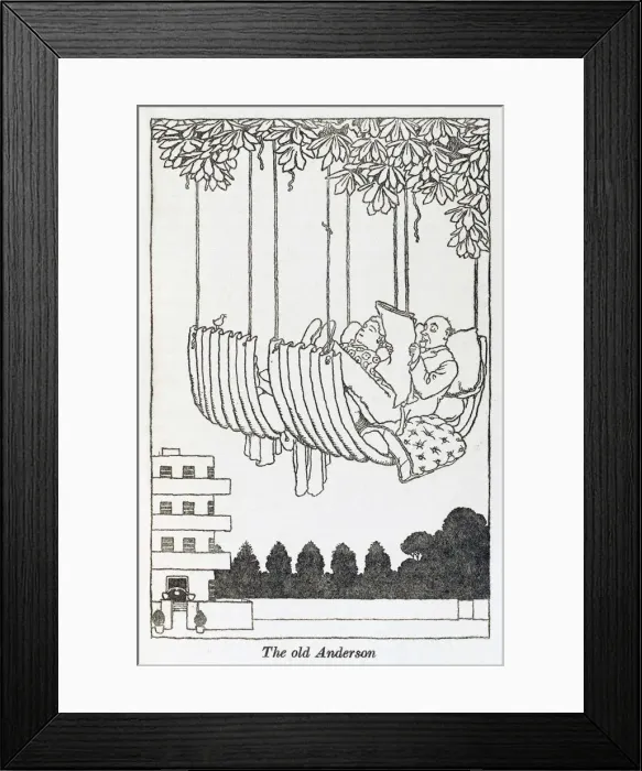Framed Print : WWII recycling: Anderson hammock / W H Robinson Framed Print : WWII recycling: Anderson hammock / W H Robinson