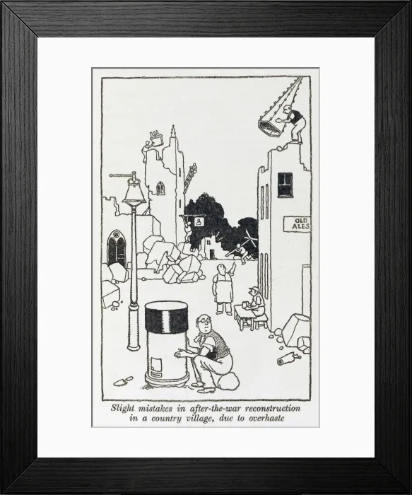 Framed Print : Post war reconstruction / W H Robinson Framed Print : Post war reconstruction / W H Robinson