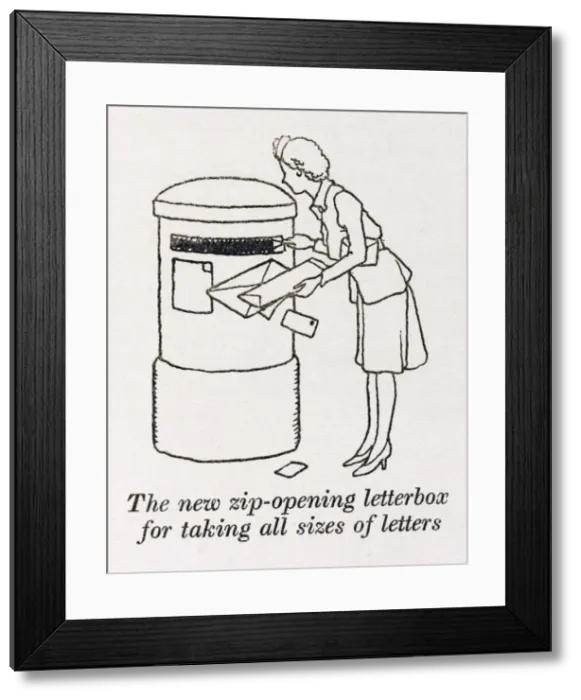 Framed Print : Zip opening letterbox / W H Robinson Framed Print : Zip opening letterbox / W H Robinson