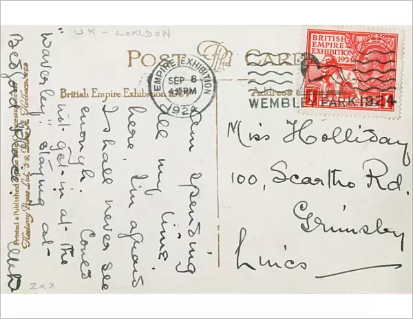 The British Empire Exhibition - Postcard back