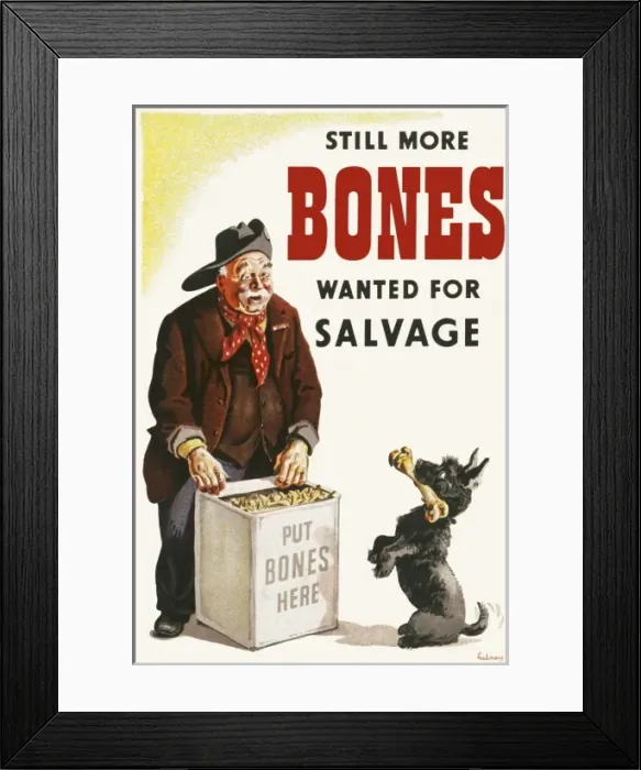 Framed Print : Bones Wanted for Salvage - World War II poster Framed Print : Bones Wanted for Salvage - World War II poster