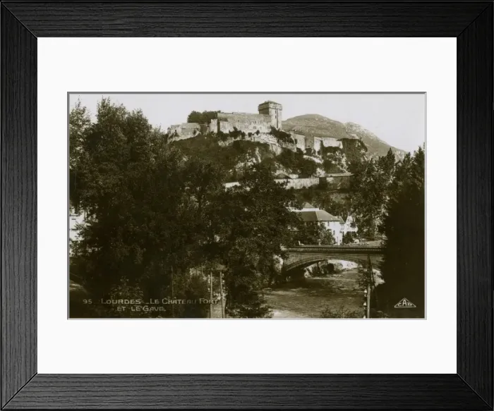 Framed Print : Lourdes, France - The Castle and the Gave Framed Print : Lourdes, France - The Castle and the Gave