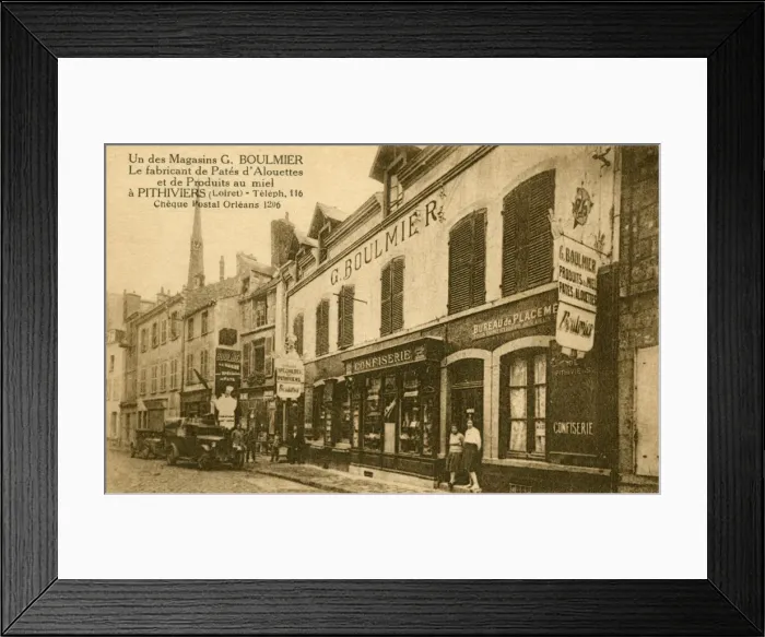 Framed Print : Shop selling honey and Lark Pate - Pithiviers, France Framed Print : Shop selling honey and Lark Pate - Pithiviers, France