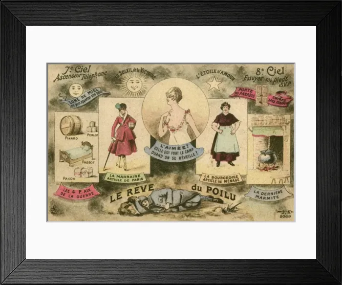 Framed Print : The dream of a French Tommy (WWI) Framed Print : The dream of a French Tommy (WWI)