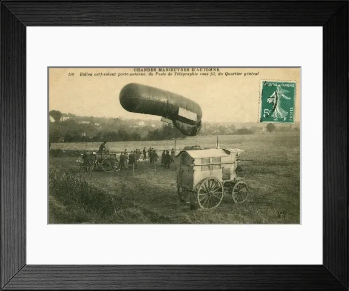 Framed Print : Wireless telegraph transmitter with balloon-mounted aerial Framed Print : Wireless telegraph transmitter with balloon-mounted aerial