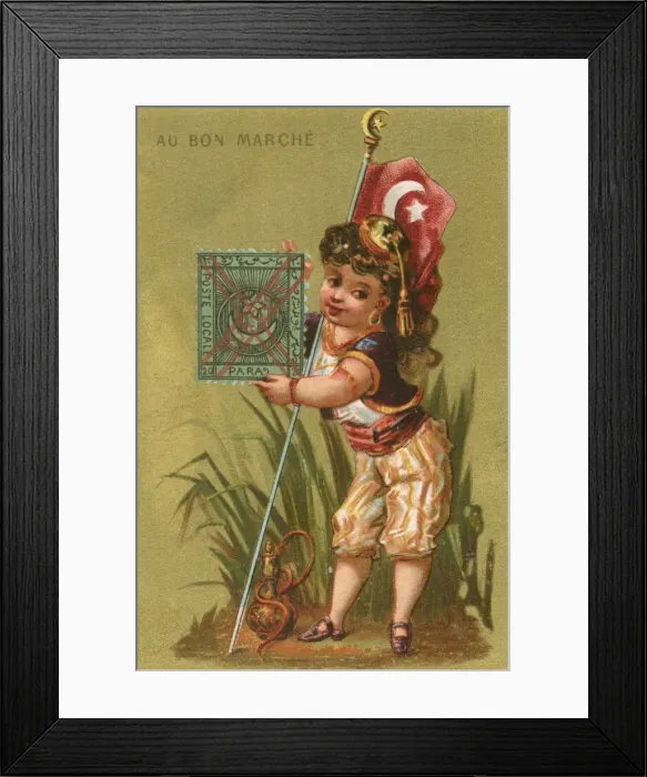 Framed Print : Au Bon Marche card - Turkey Framed Print : Au Bon Marche card - Turkey