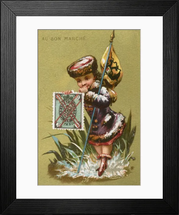 Framed Print : Au Bon Marche card - Russia