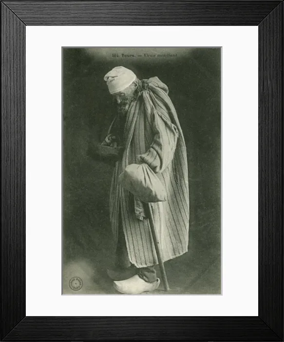 Framed Print : Old Beggar - Tours, France