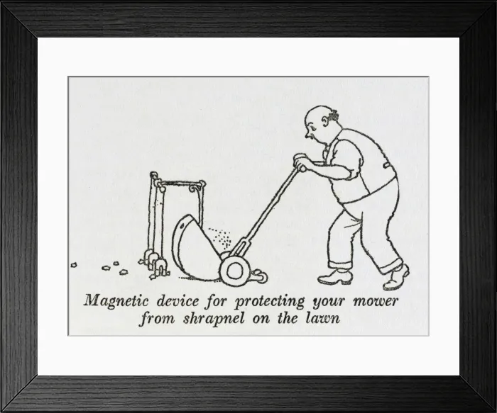 Framed Print : Lawn mower protector / W H Robinson Framed Print : Lawn mower protector / W H Robinson