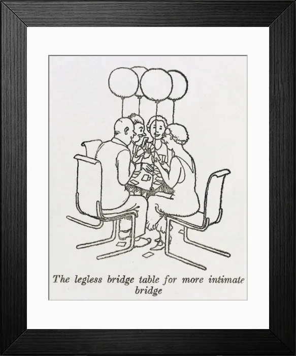 Framed Print : Legless bridge table / W H Robinson Framed Print : Legless bridge table / W H Robinson