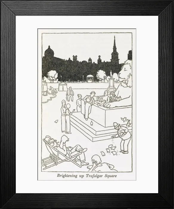Framed Print : Brightening up Trafalgar Square / W H Robinson Framed Print : Brightening up Trafalgar Square / W H Robinson