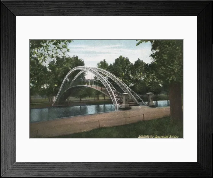 Framed Print : The Suspension Bridge - Bedford Framed Print : The Suspension Bridge - Bedford