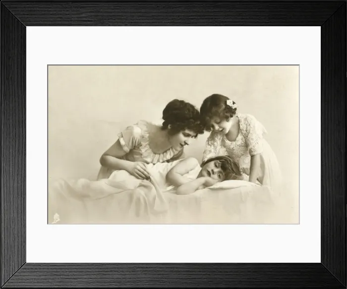 Framed Print : Sentimental Postcard - Mother and daughters Framed Print : Sentimental Postcard - Mother and daughters