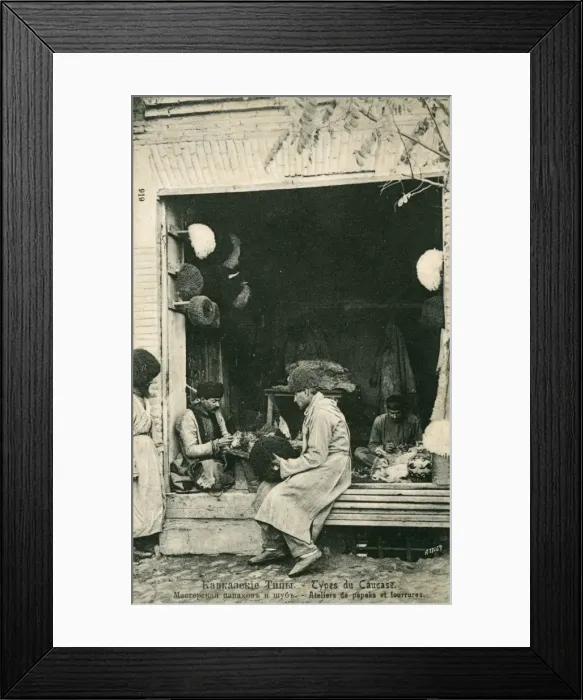 Framed Print : Georgia - Fur hat shop Framed Print : Georgia - Fur hat shop