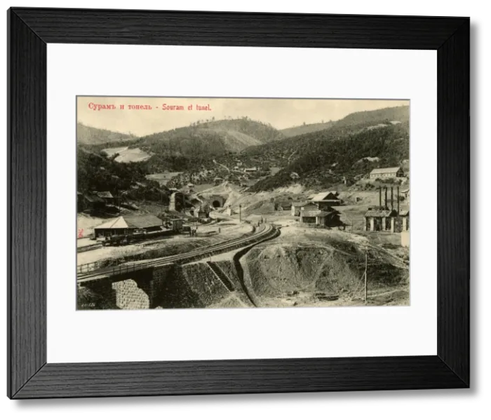Framed Print : Georgia, Surami - Railway sidings and tunnel Framed Print : Georgia, Surami - Railway sidings and tunnel