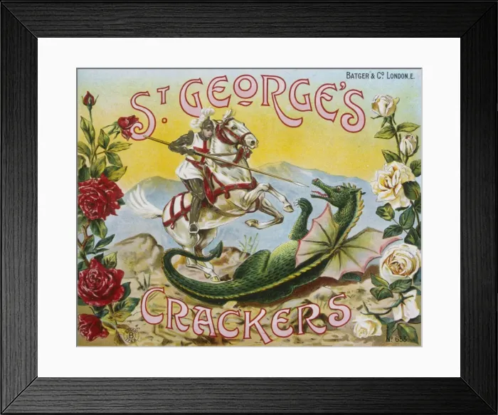 Framed Print : St Georges Cracker box label design Framed Print : St Georges Cracker box label design