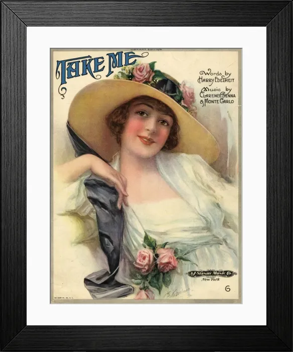 Framed Print : Smiling lady on a music sheet Framed Print : Smiling lady on a music sheet