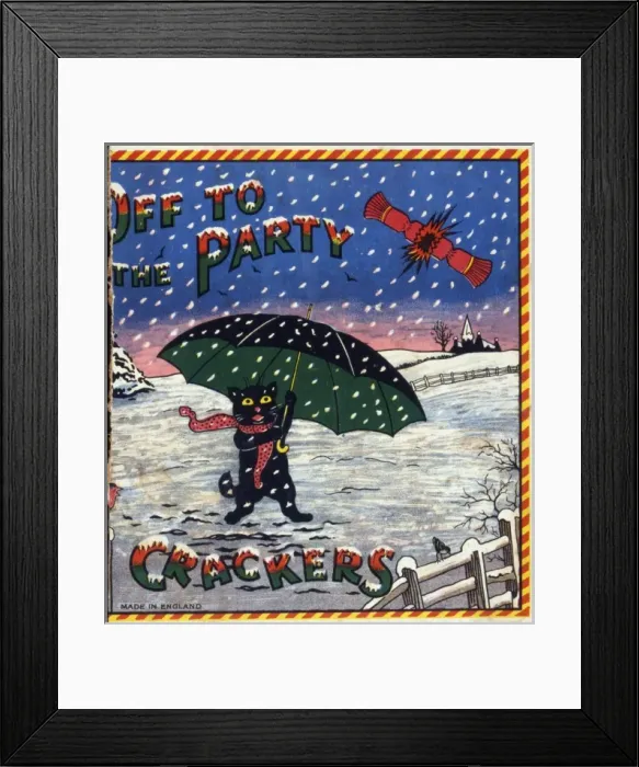 Framed Print : Christmas crackers box label Framed Print : Christmas crackers box label