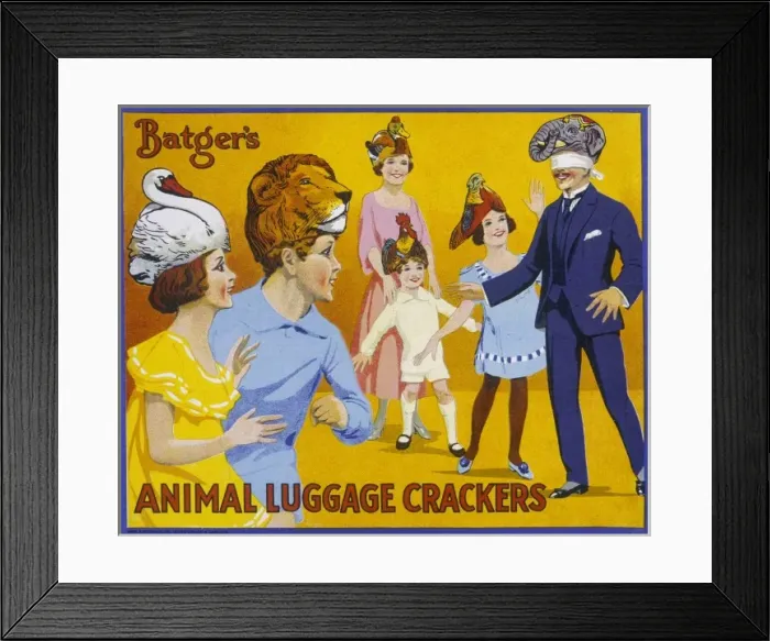 Framed Print : Christmas crackers box label Framed Print : Christmas crackers box label