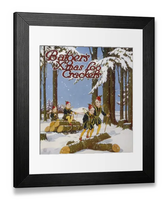 Framed Print : Christmas crackers box label Framed Print : Christmas crackers box label