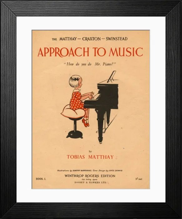 Framed Print : Approach to Music, piano music cover Framed Print : Approach to Music, piano music cover