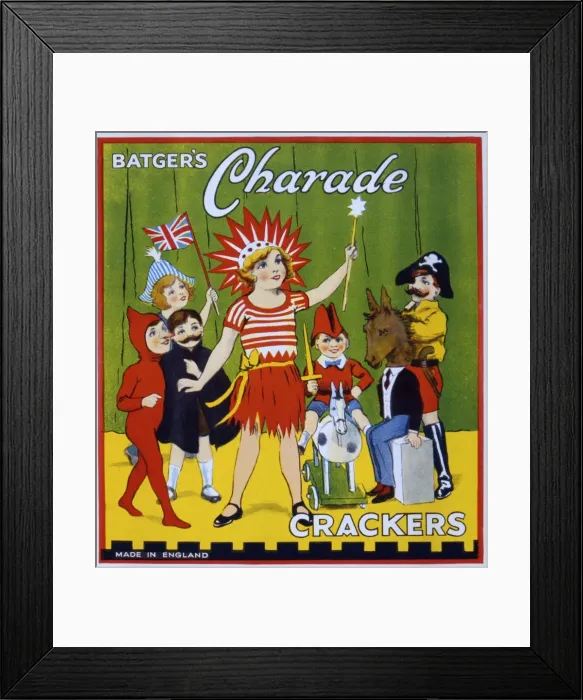 Framed Print : Christmas cracker box label Framed Print : Christmas cracker box label