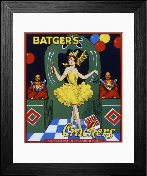 Framed Print : Christmas cracker box label Framed Print : Christmas cracker box label