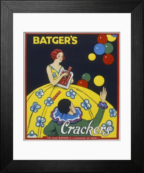 Framed Print : Christmas cracker box label Framed Print : Christmas cracker box label