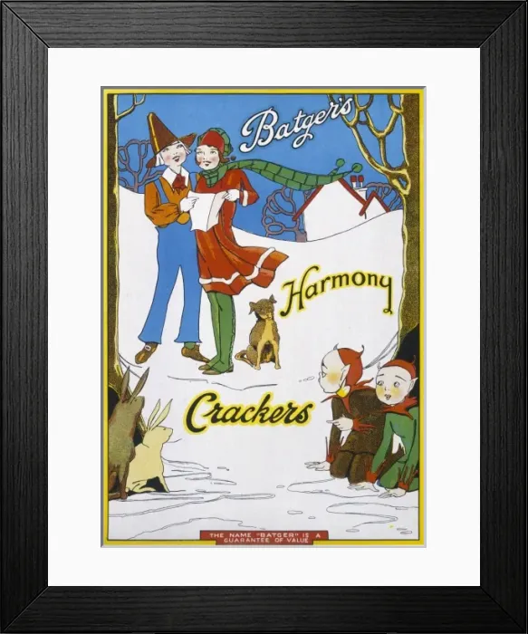 Framed Print : Christmas cracker box label Framed Print : Christmas cracker box label