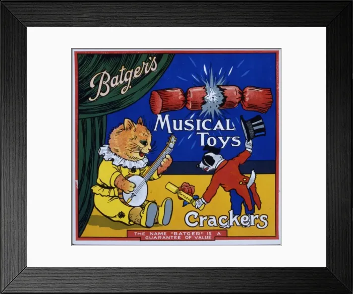 Framed Print : Christmas cracker box label Framed Print : Christmas cracker box label
