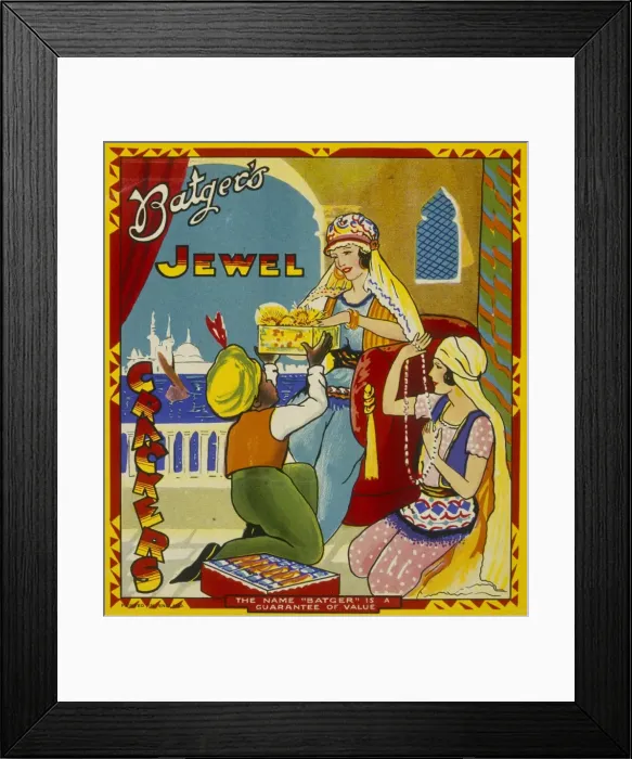 Framed Print : Christmas cracker box label Framed Print : Christmas cracker box label