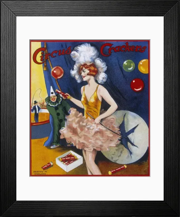Framed Print : Christmas cracker box label Framed Print : Christmas cracker box label
