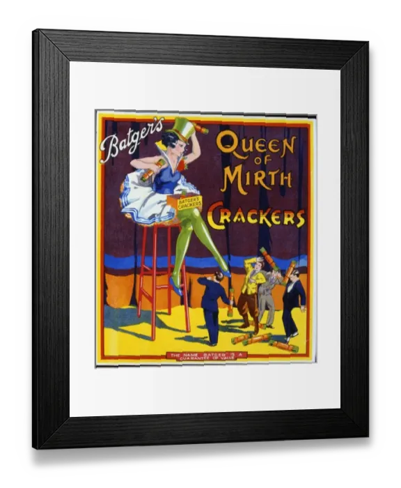 Framed Print : Christmas cracker box label