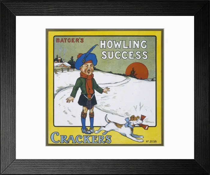 Framed Print : Christmas Crackers box label Framed Print : Christmas Crackers box label