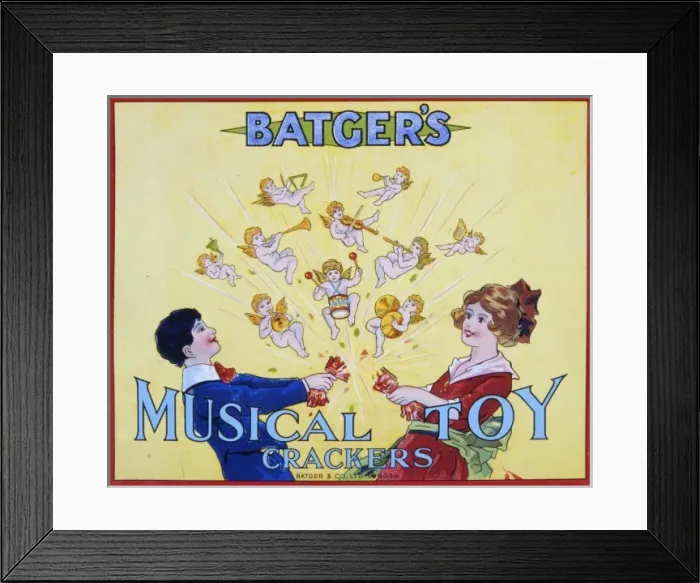 Framed Print : Christmas cracker box label Framed Print : Christmas cracker box label