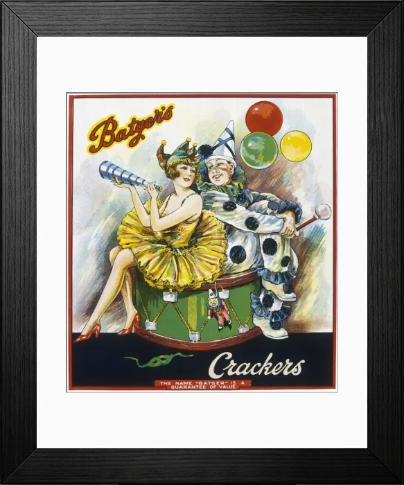 Framed Print : Christmas cracker box label Framed Print : Christmas cracker box label