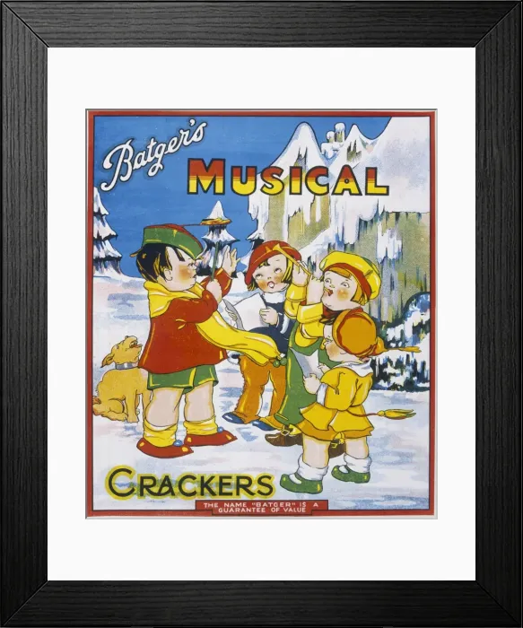 Framed Print : Christmas Cracker box label Framed Print : Christmas Cracker box label